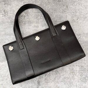 Vintage Giorgio Armani Black Leather Handbag Evening Bag